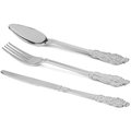 Smarty Had A Party Shiny Metallic Silver Baroque Plastic Cutlery Set - Spoons, Forks and Knives (600 Guests), 1800PK 7959-SBQCS-CASE